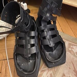 Ric Owens black gladiator sandals size 10